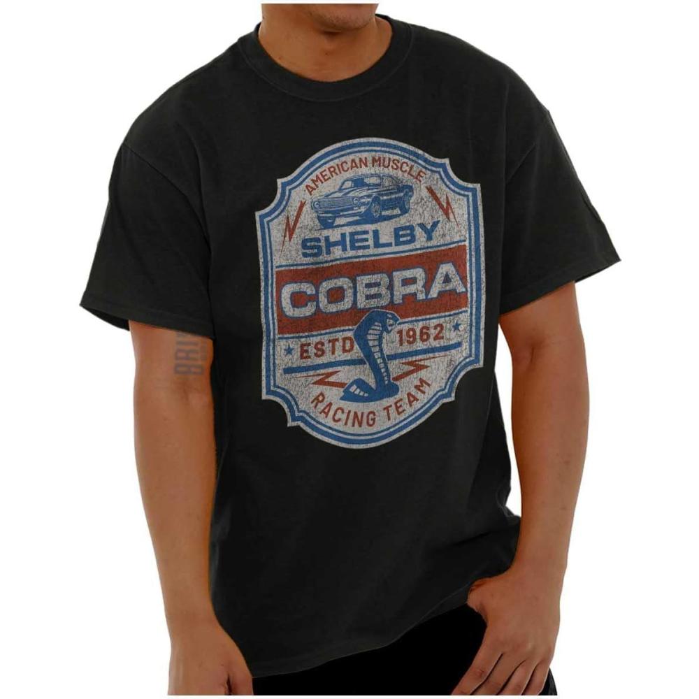 imageShelby Cobra Racing Team TShirt Classic American Muscle Car Graphic Tee for MenBlack