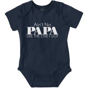 Brisco Brands Ain’t No Papa Like The One I Got Baby Romper Boys or Girls(Navy)