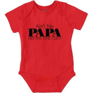 Brisco Brands Ain’t No Papa Like The One I Got Baby Romper Boys or Girls(Red)