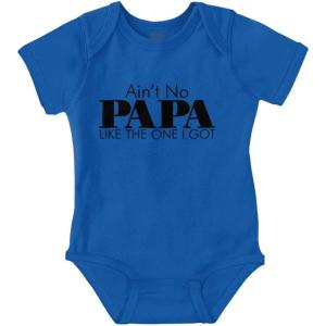Brisco Brands Ain’t No Papa Like The One I Got Baby Romper Boys or Girls(Royal)