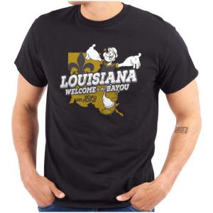 Brisco Brands Popeye Cartoon American States Graphic T Shirt Men or Women(Black)