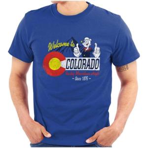 Brisco Brands Popeye Cartoon American States Graphic T Shirt Men or Women(Colorado)