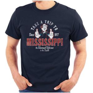 Brisco Brands Popeye Cartoon American States Graphic T Shirt Men or Women(Mississippi)