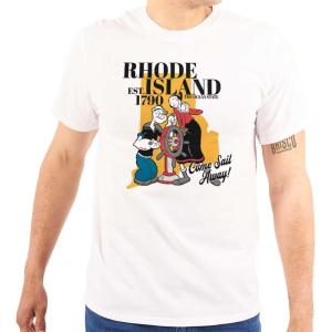 Brisco Brands Popeye Cartoon American States Graphic T Shirt Men or Women(Rhode Island)