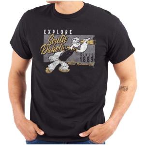 Brisco Brands Popeye Cartoon American States Graphic T Shirt Men or Women(South Dakota)
