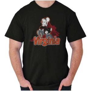 Brisco Brands Popeye Cartoon American States Graphic T Shirt Men or Women(Virginia)