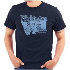 Brisco Brands Popeye Cartoon American States Graphic T Shirt Men or Women(Washington)