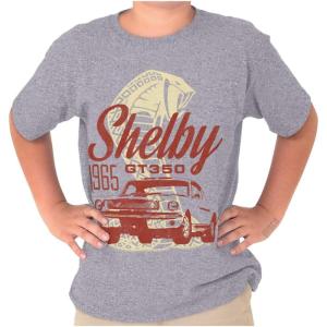 Brisco Brands Shelby Motors GT 350 Muscle Car Crewneck T Shirts Boy Girl(Sport Grey)