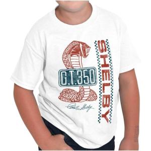 Brisco Brands Shelby Racing GT 350 License Plate Crewneck T Shirts Boy Girl(White)