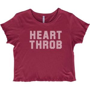 Heartthrob Funny Valentines Joke Juniors Lettuce Trim Crop Top Womens Baby Tee(Burgundy)