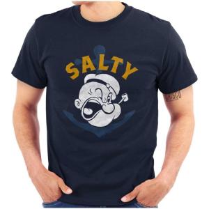 Popeye Sailor Salty Attitude Funny Graphic T Shirt Men or Women(Navy)