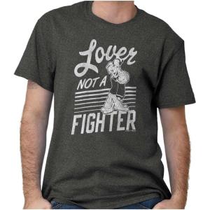 Popeye The Sailor Loves Not a Fighter Graphic T Shirt Men or Women(Dark Heather)
