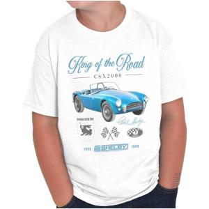 Shelby King of The Road Muscle Car Crewneck T Shirts Boy Girl(White)