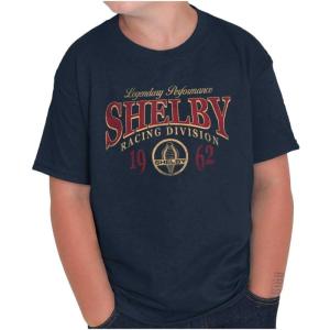 Shelby Racing Division Legendary Car Crewneck T Shirts Boy Girl(Navy)
