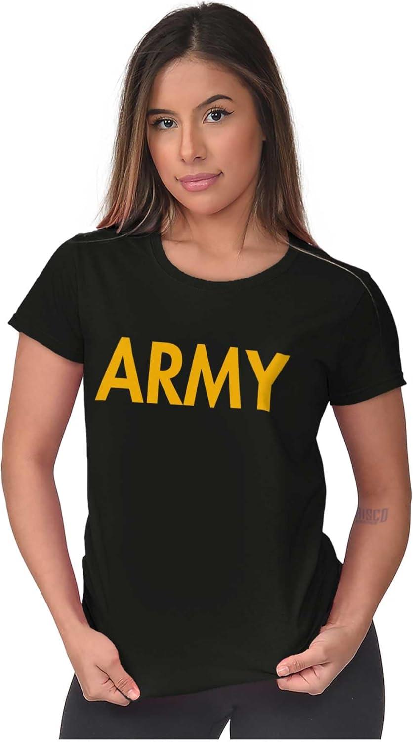 imageArmy Military Physical Training PT Womens Slim Fit Graphic TeeBlack