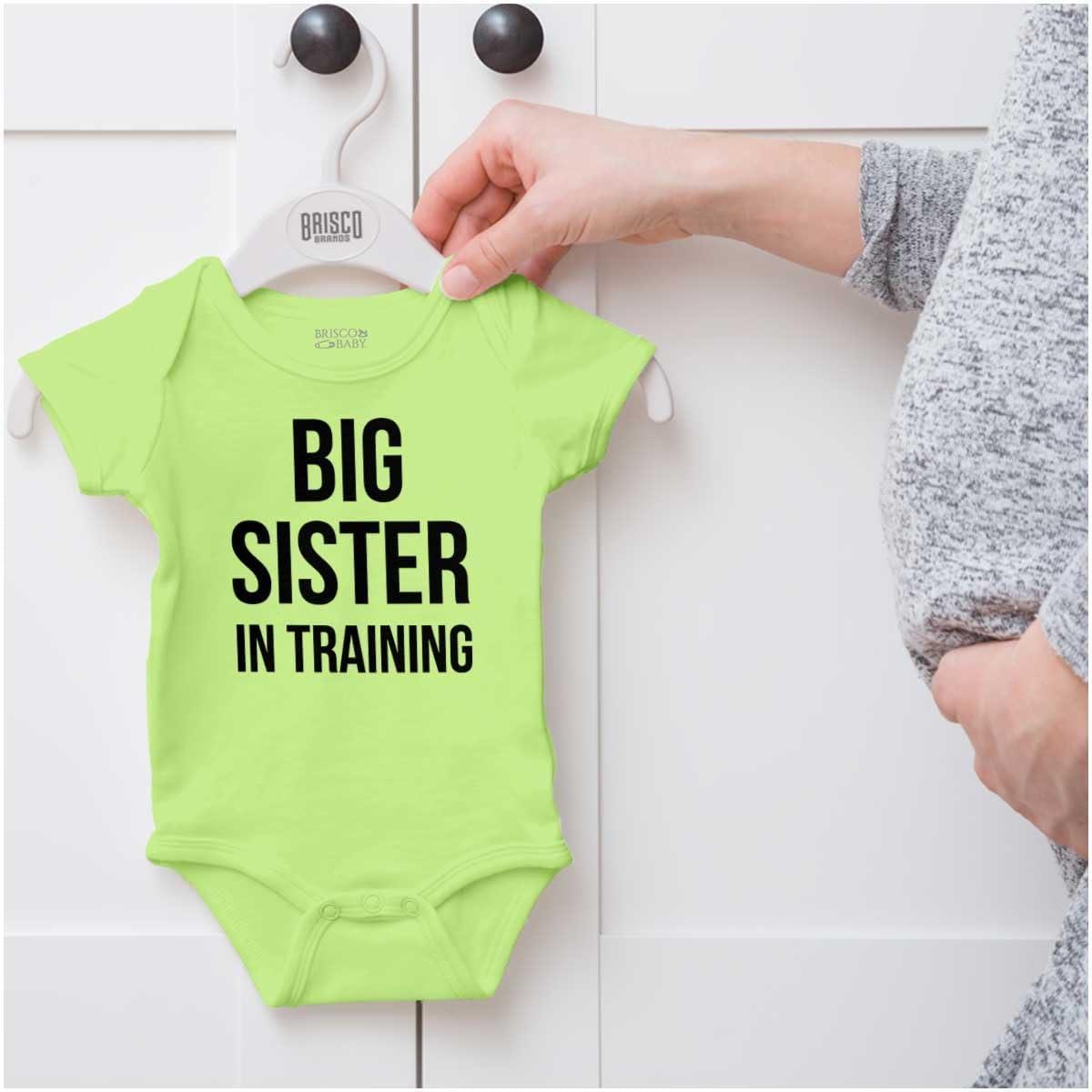 imageBig Sister In Training Expecting Baby Bodysuit Jumper GirlsKey Lime