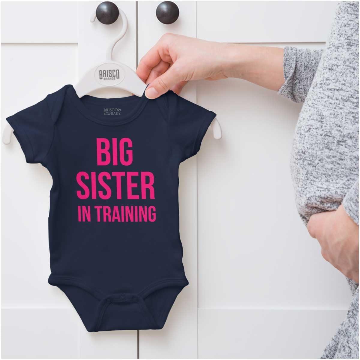 imageBig Sister In Training Expecting Baby Bodysuit Jumper GirlsNavy