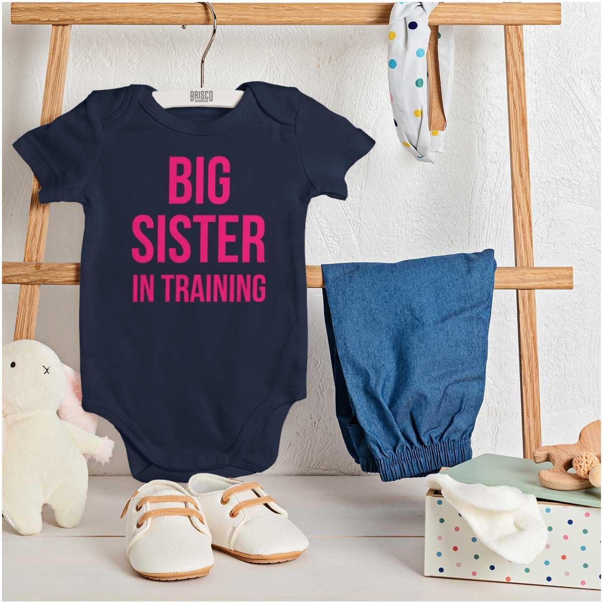 imageBig Sister In Training Expecting Baby Bodysuit Jumper GirlsNavy
