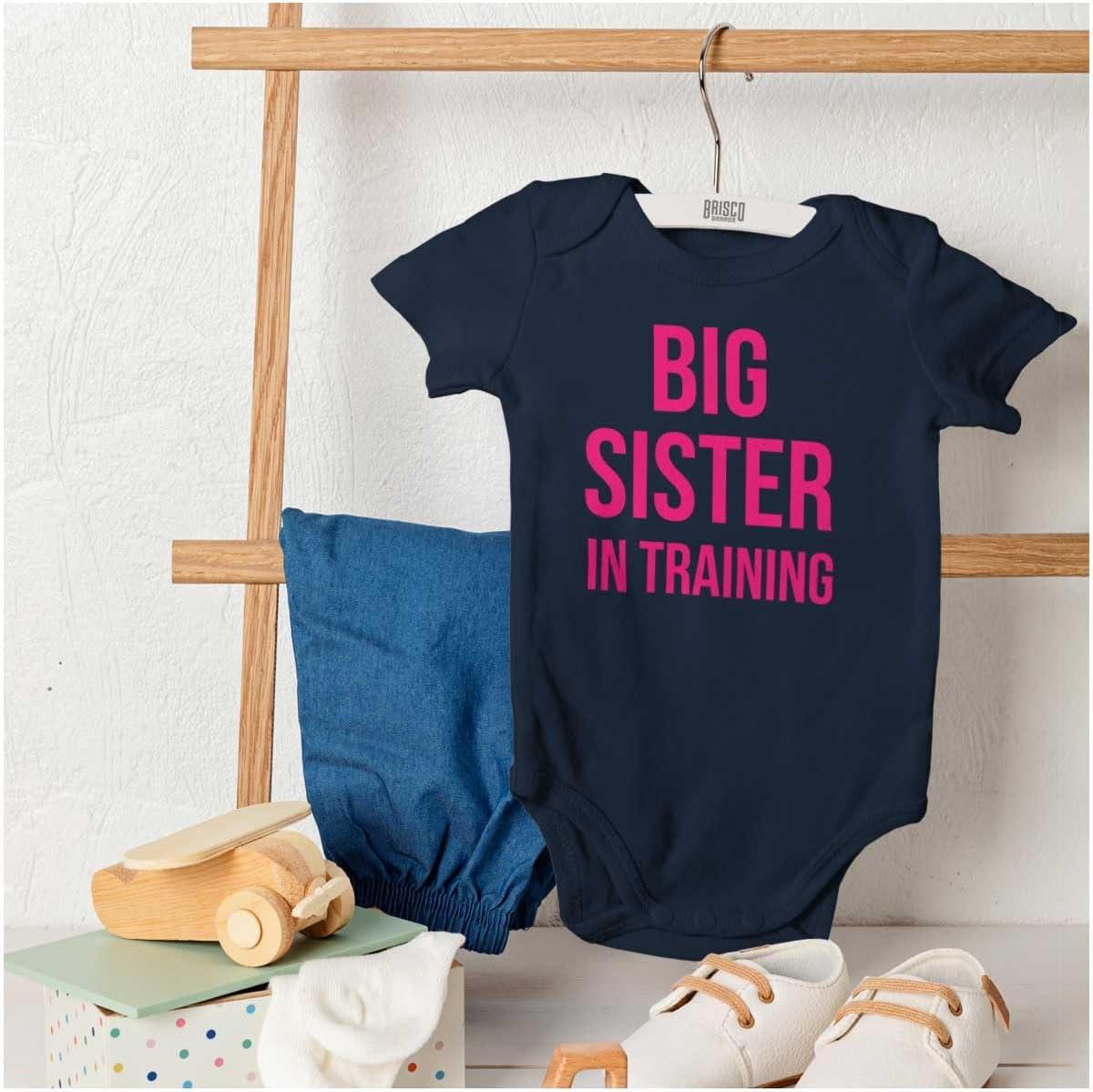 imageBig Sister In Training Expecting Baby Bodysuit Jumper GirlsNavy