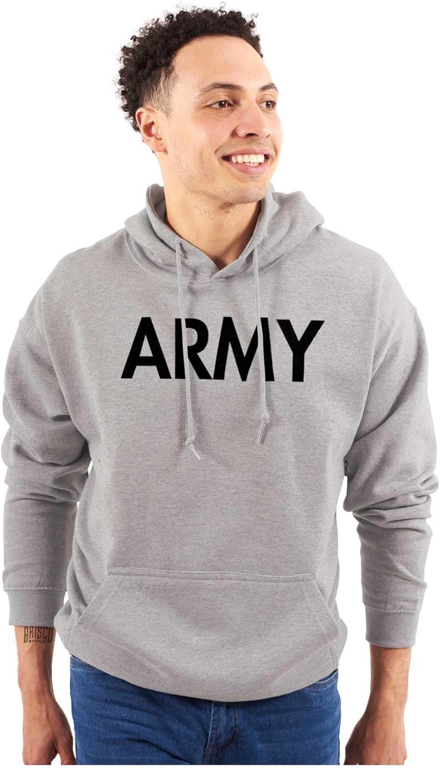 imageBrisco Brands Army Military Physical Training PT Exercise Workout Hooded SweatshirtSport Grey