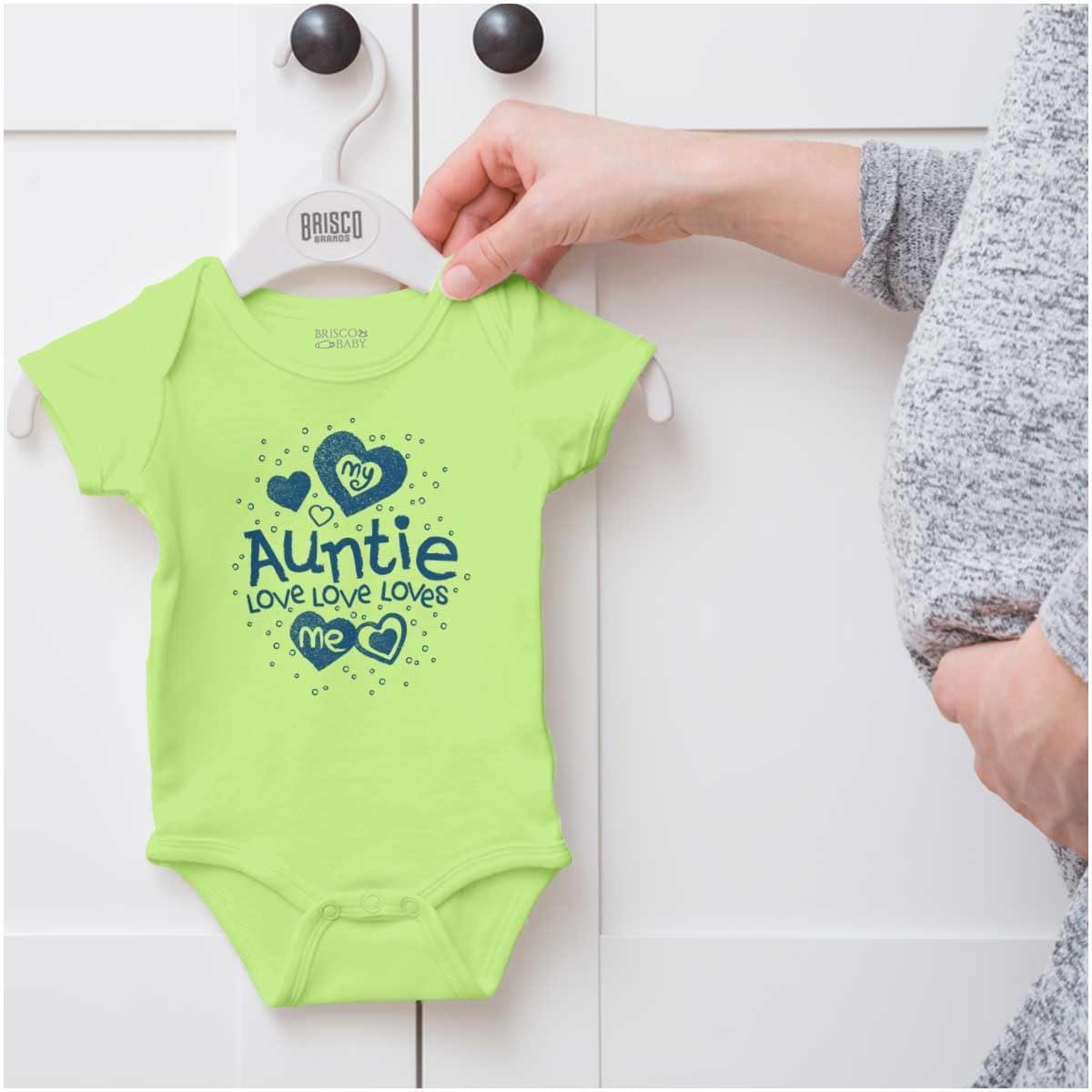 imageBrisco Brands Auntie Loves Me Adorable Cute Niece Baby Bodysuit Jumper GirlsKey Lime