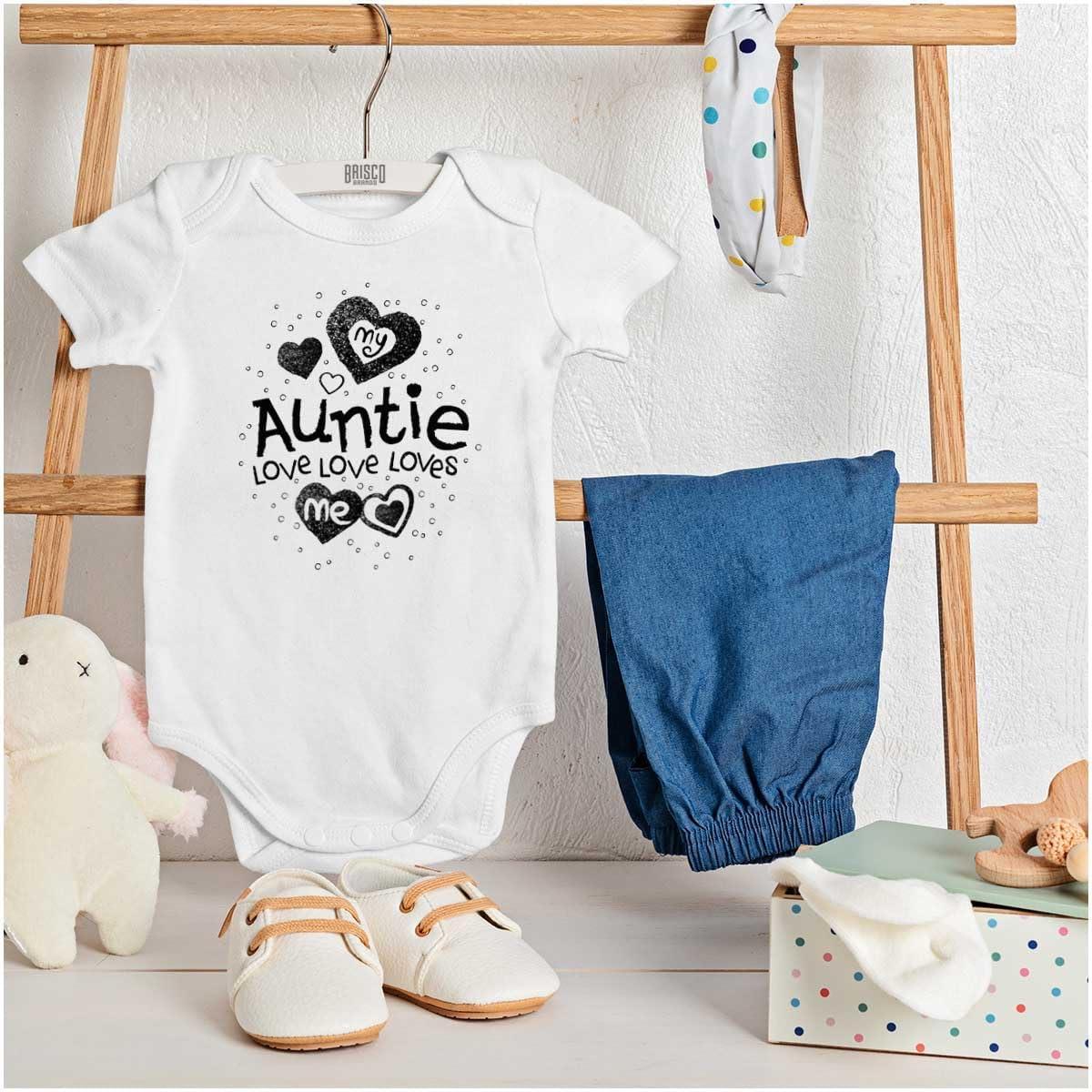 imageBrisco Brands Auntie Loves Me Adorable Cute Niece Baby Bodysuit Jumper GirlsWhite