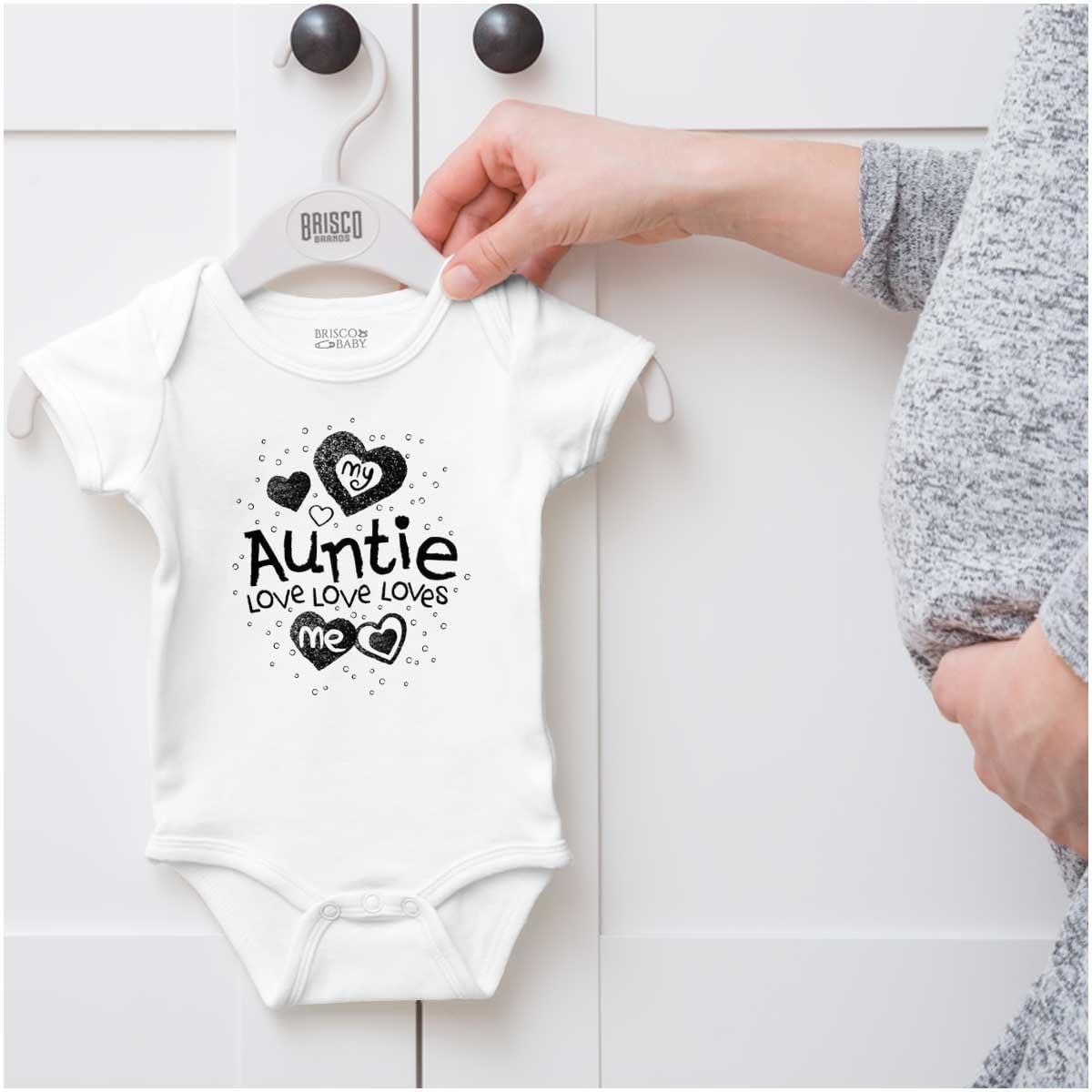 imageBrisco Brands Auntie Loves Me Adorable Cute Niece Baby Bodysuit Jumper GirlsWhite