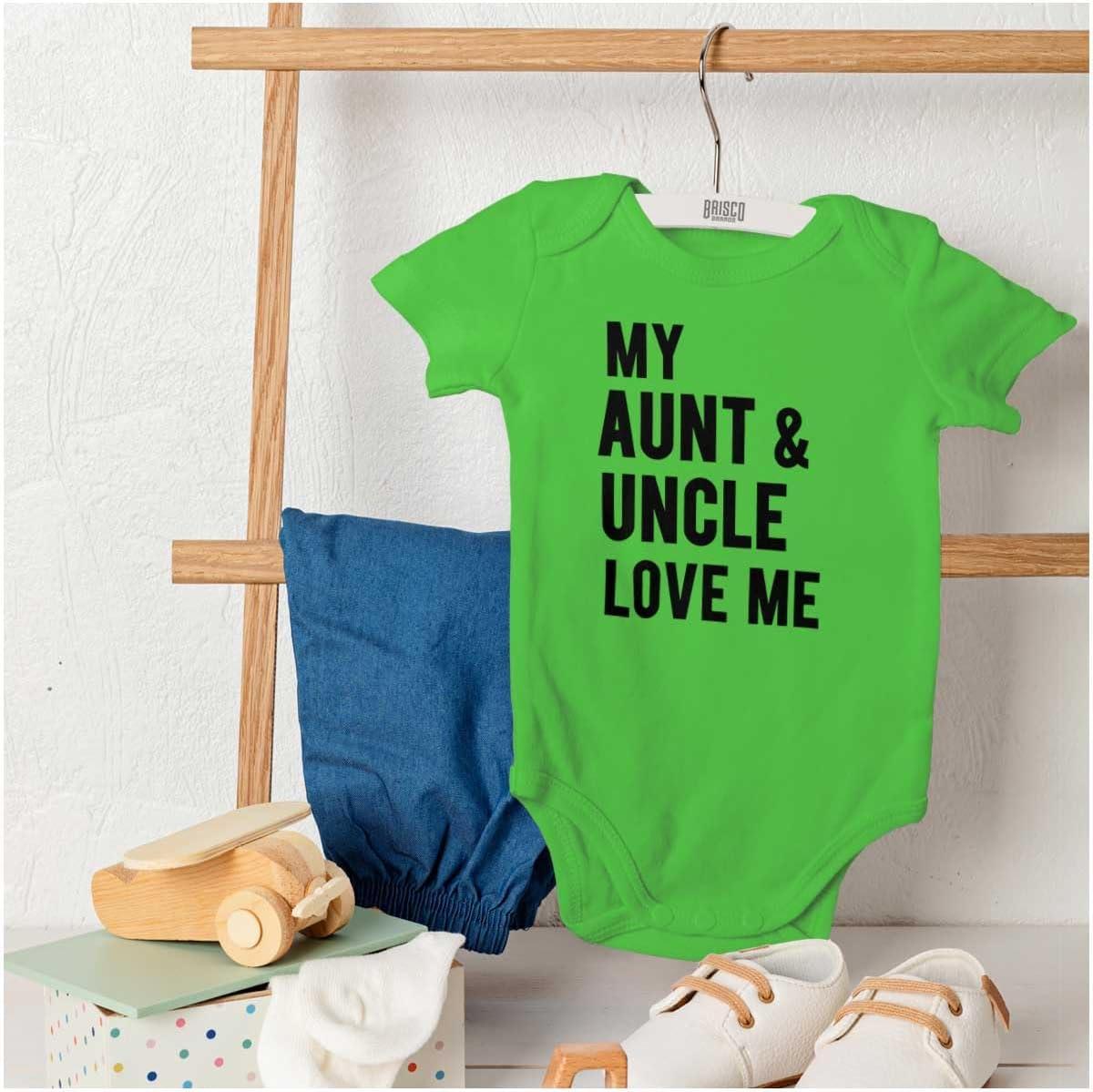 imageBrisco Brands Auntie Uncle Present Loved Niece Cute Baby Romper Boys or GirlsApple
