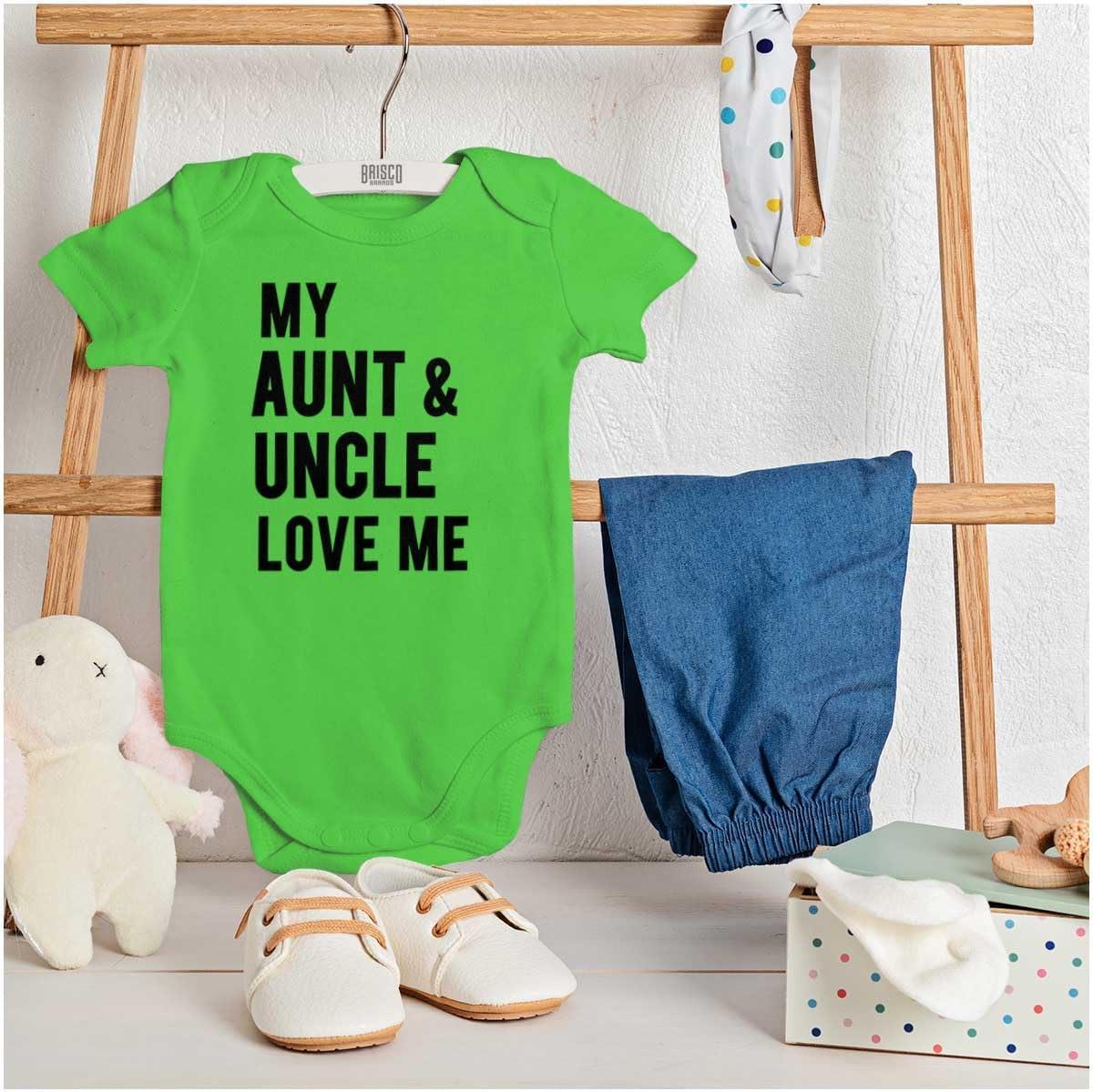 imageBrisco Brands Auntie Uncle Present Loved Niece Cute Baby Romper Boys or GirlsApple