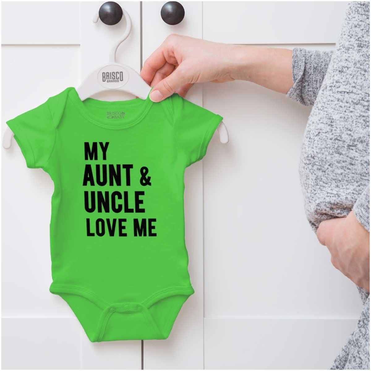 imageBrisco Brands Auntie Uncle Present Loved Niece Cute Baby Romper Boys or GirlsApple