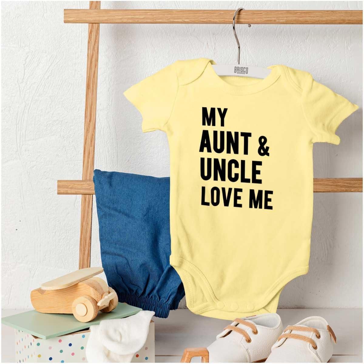 imageBrisco Brands Auntie Uncle Present Loved Niece Cute Baby Romper Boys or GirlsBanana