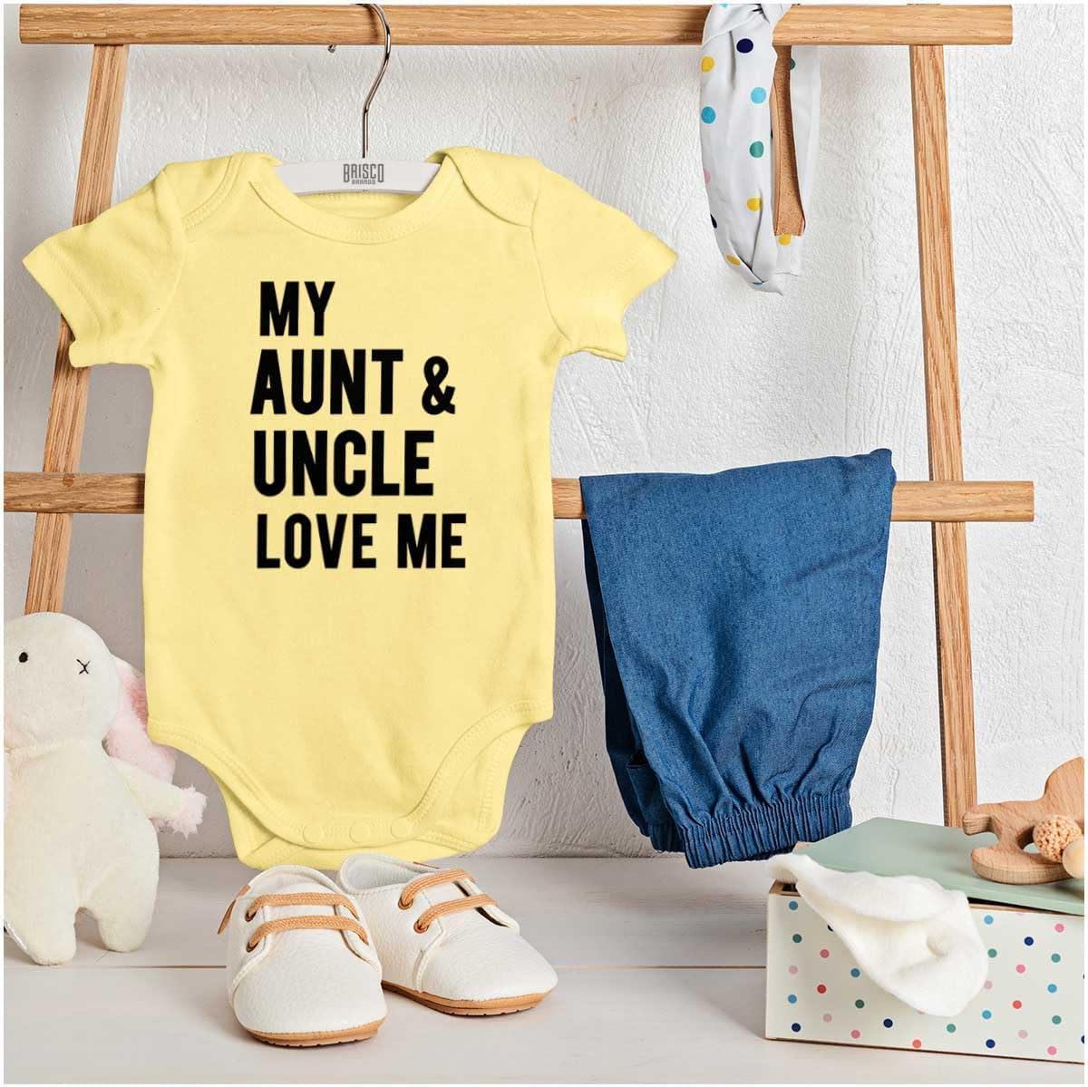 imageBrisco Brands Auntie Uncle Present Loved Niece Cute Baby Romper Boys or GirlsBanana