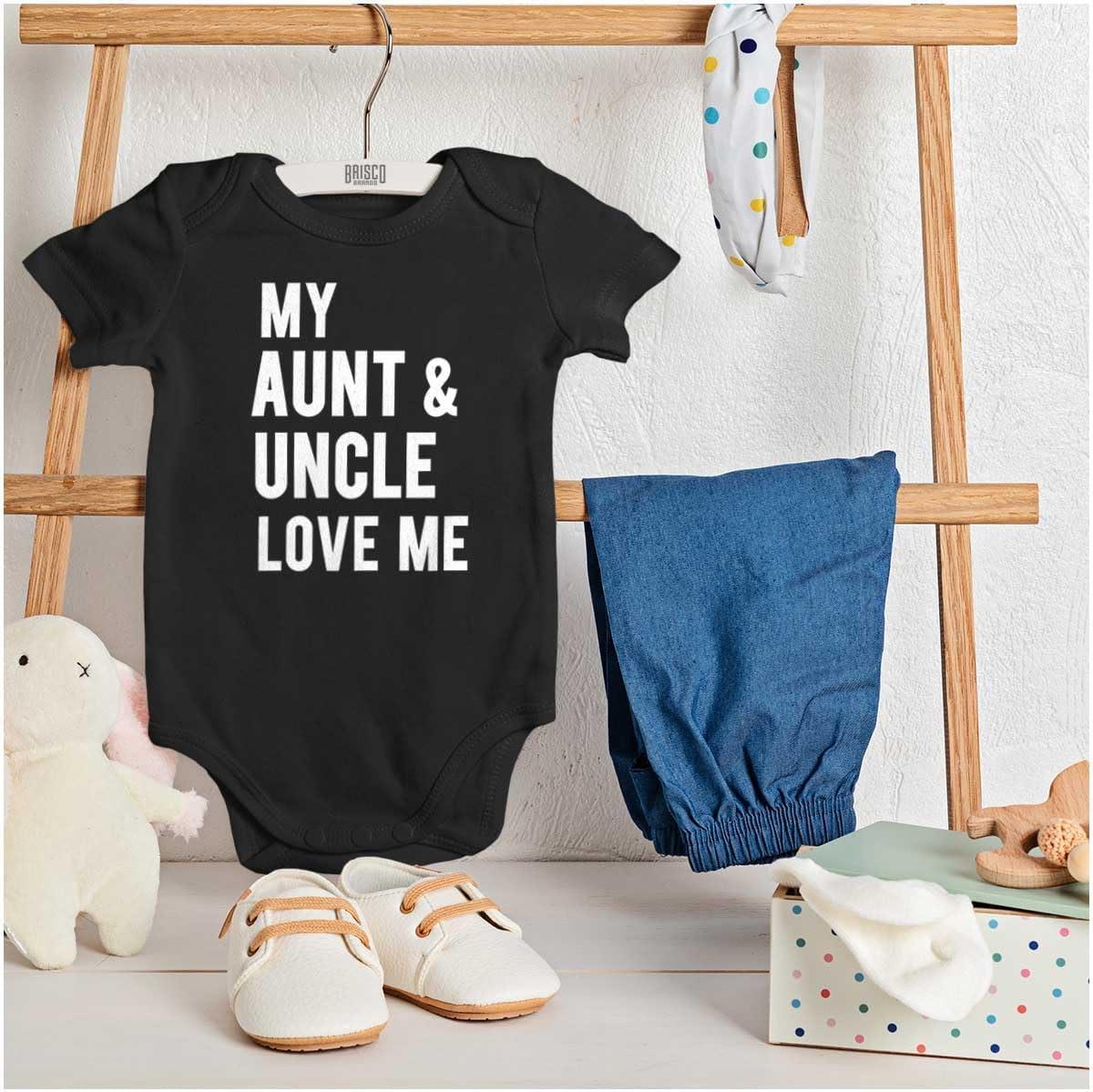 imageBrisco Brands Auntie Uncle Present Loved Niece Cute Baby Romper Boys or GirlsBlack