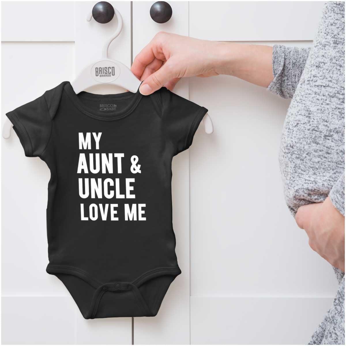 imageBrisco Brands Auntie Uncle Present Loved Niece Cute Baby Romper Boys or GirlsBlack