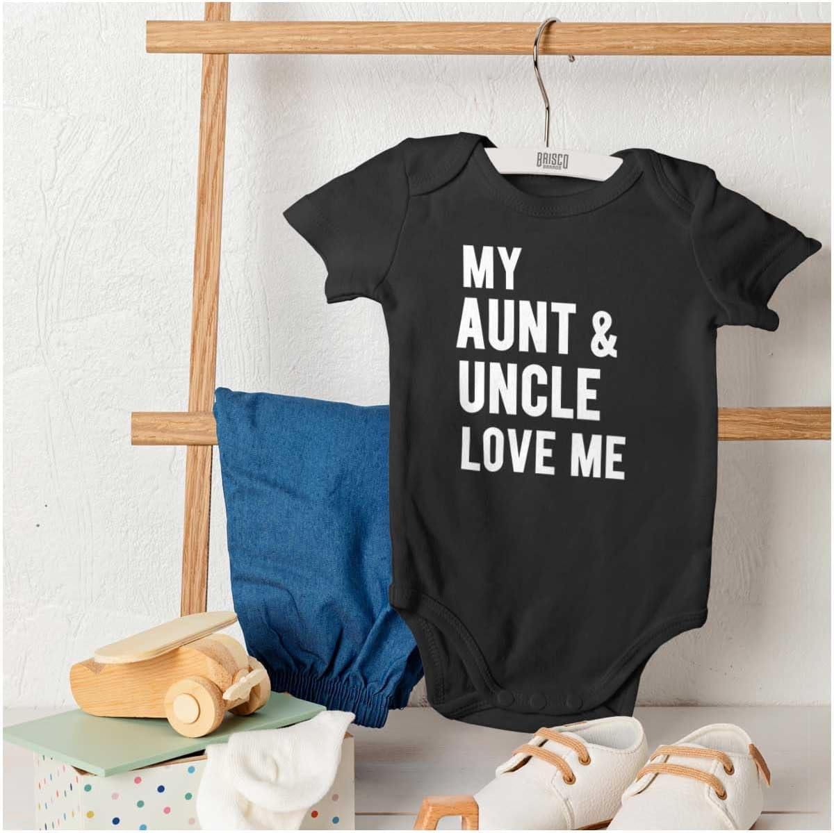 imageBrisco Brands Auntie Uncle Present Loved Niece Cute Baby Romper Boys or GirlsBlack