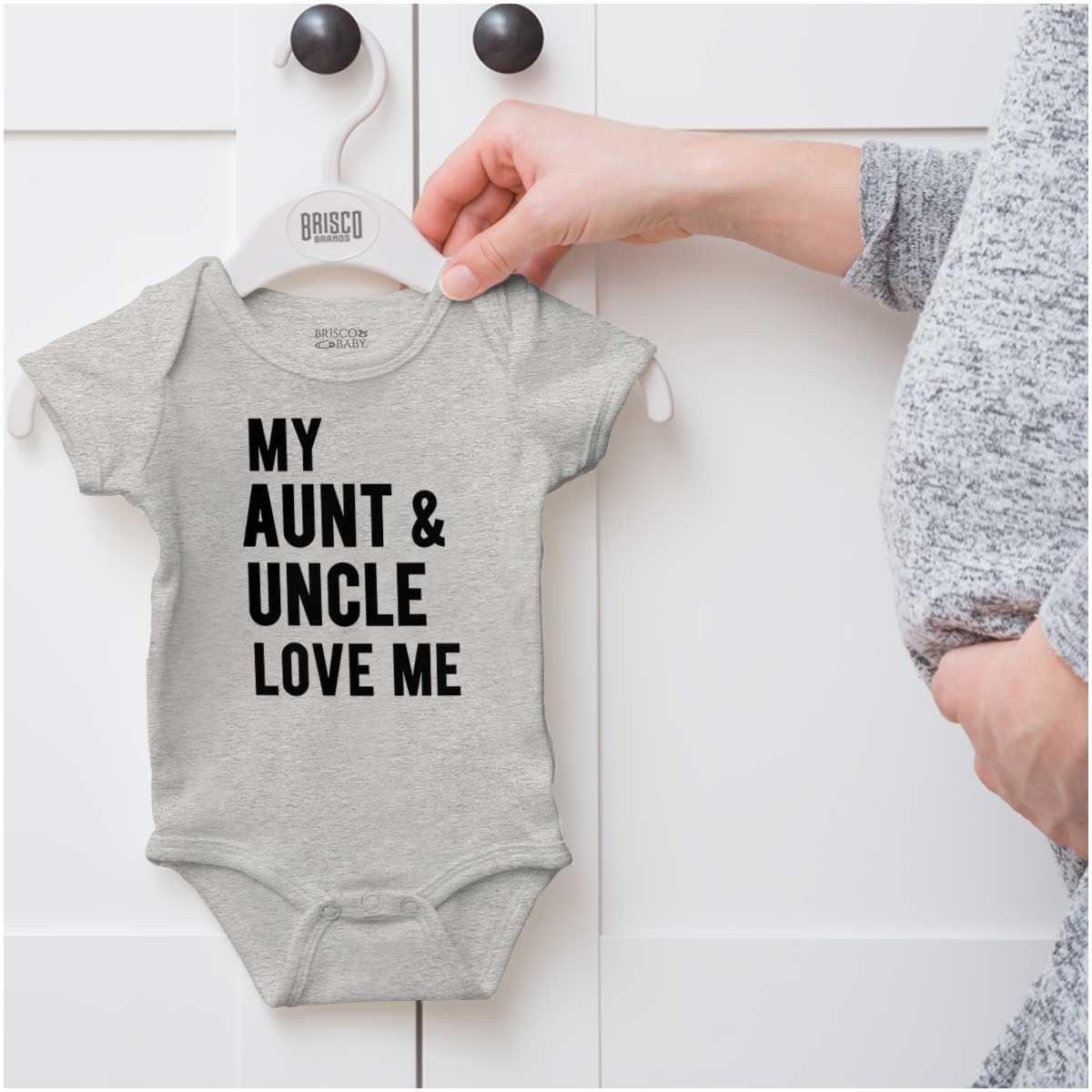 imageBrisco Brands Auntie Uncle Present Loved Niece Cute Baby Romper Boys or GirlsHeather