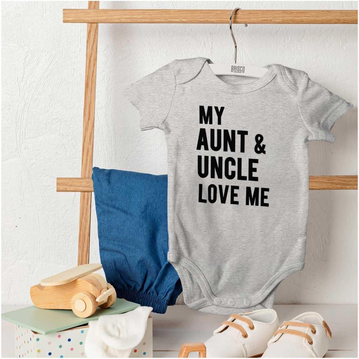 imageBrisco Brands Auntie Uncle Present Loved Niece Cute Baby Romper Boys or GirlsHeather