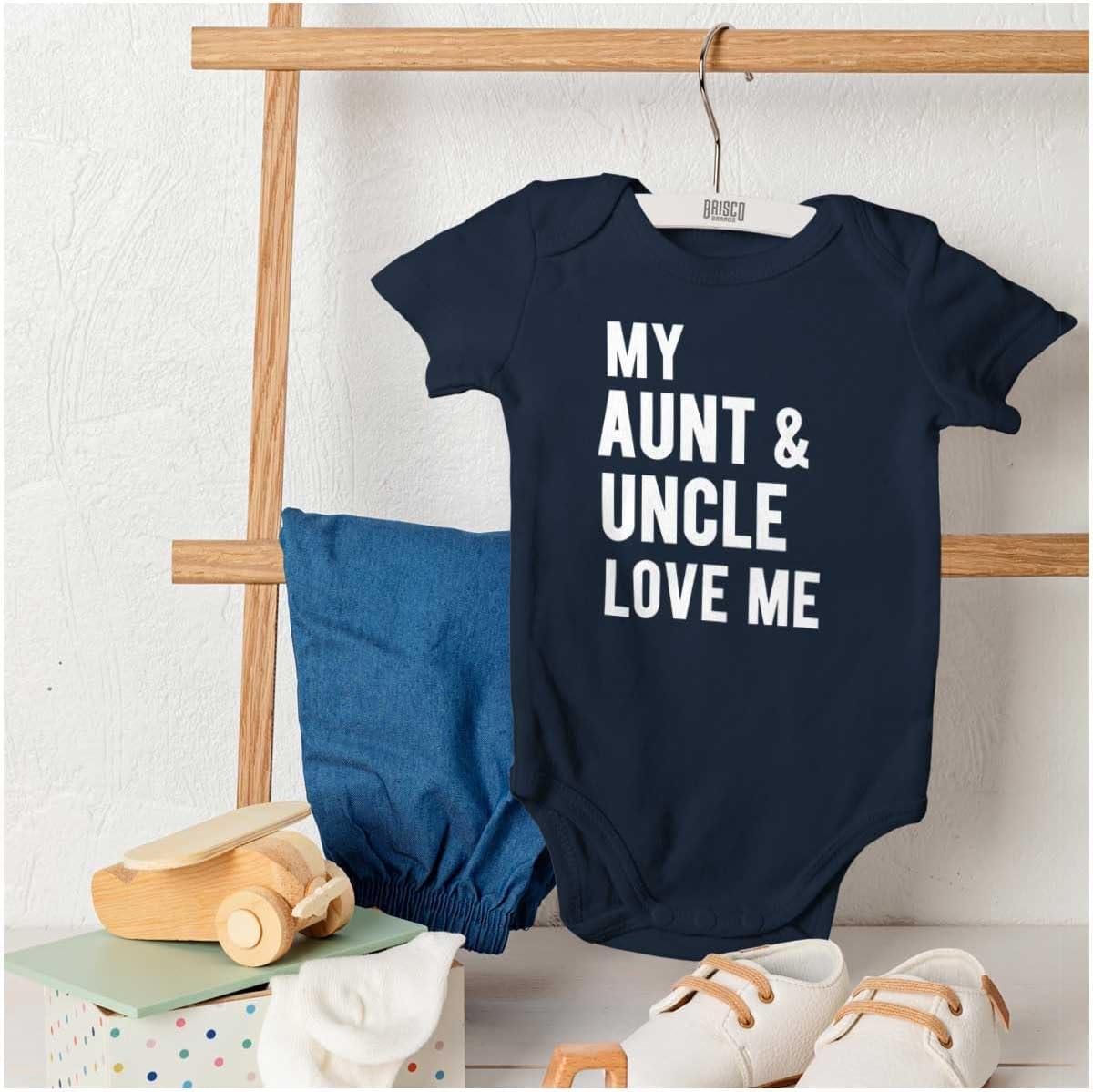 imageBrisco Brands Auntie Uncle Present Loved Niece Cute Baby Romper Boys or GirlsNavy