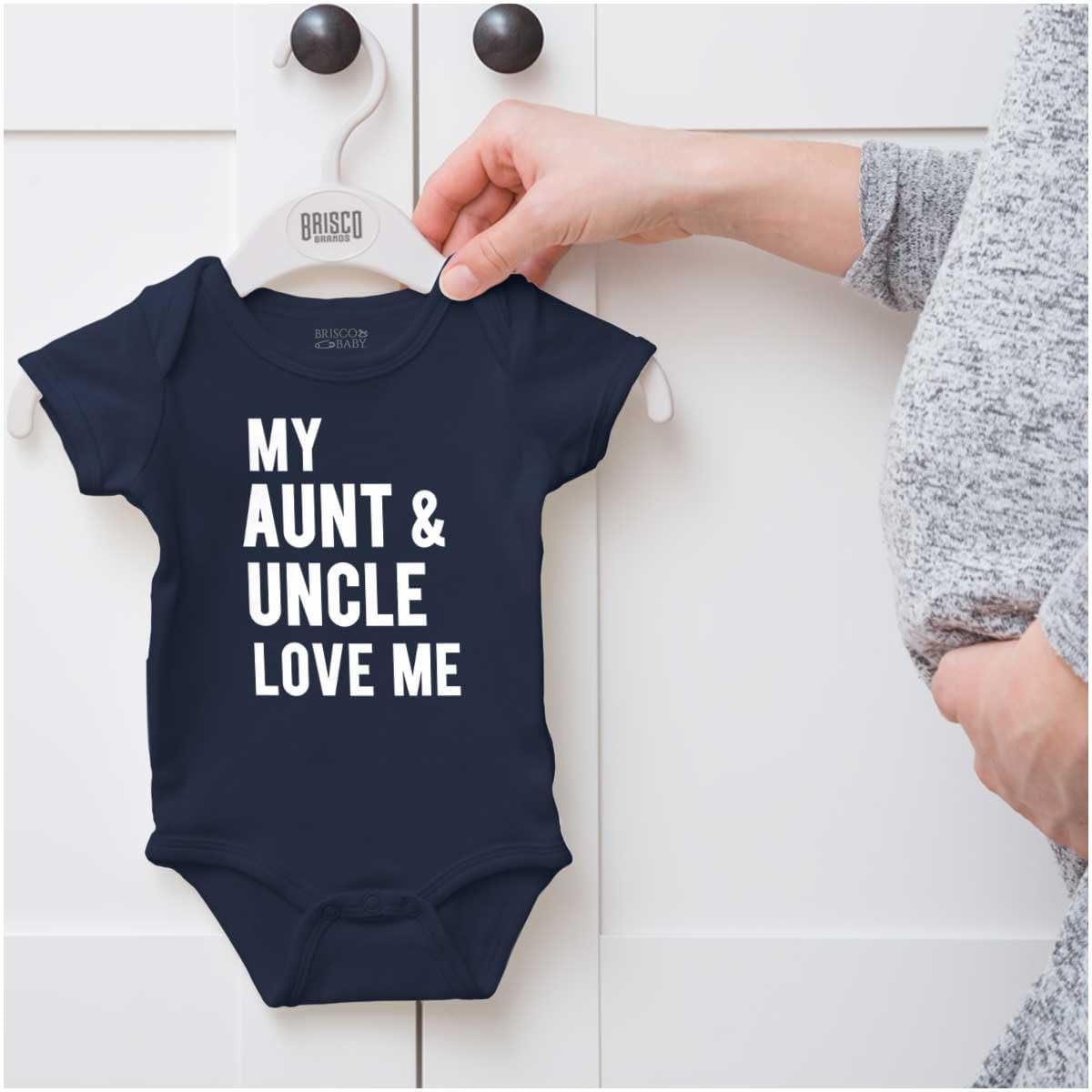 imageBrisco Brands Auntie Uncle Present Loved Niece Cute Baby Romper Boys or GirlsNavy
