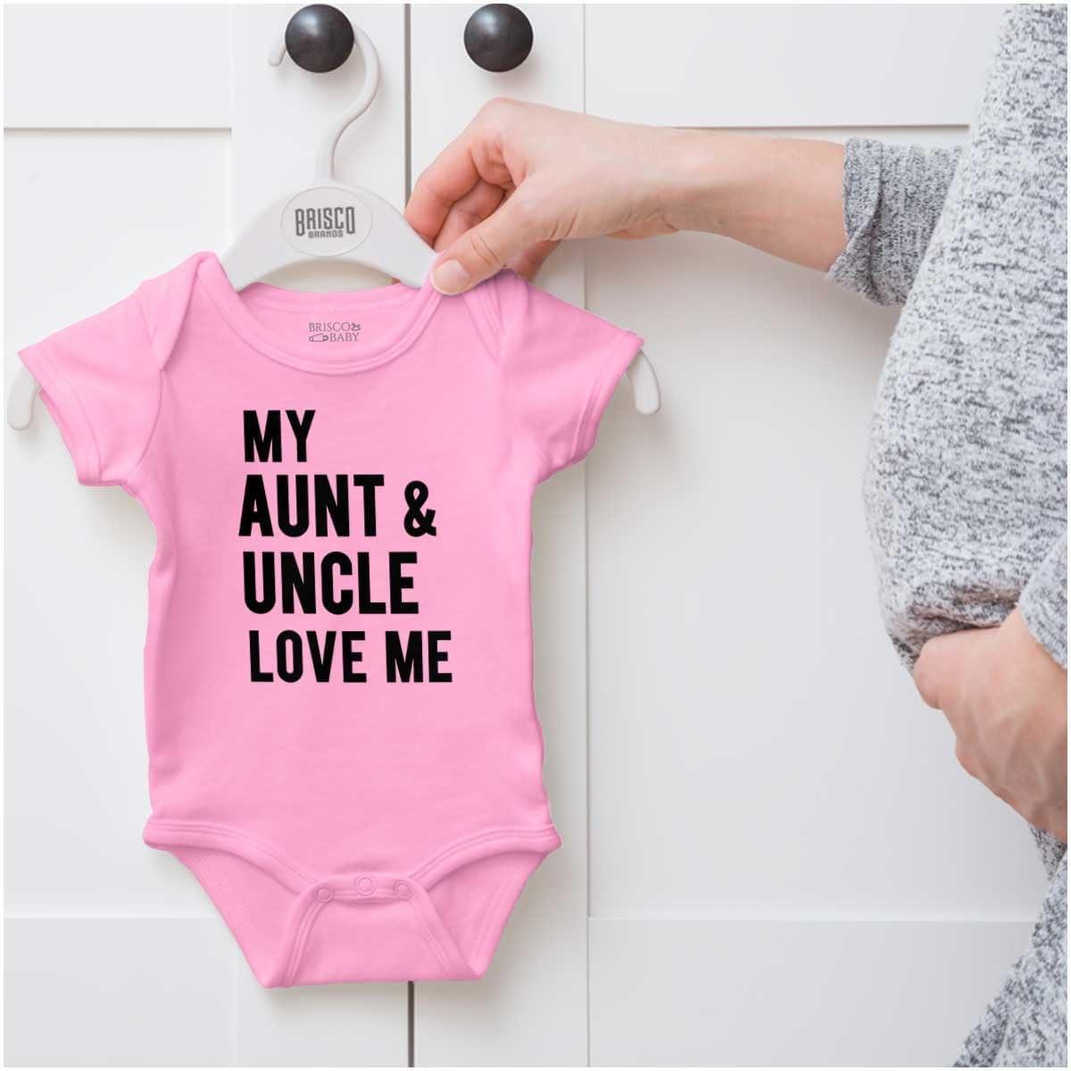 imageBrisco Brands Auntie Uncle Present Loved Niece Cute Baby Romper Boys or GirlsPink