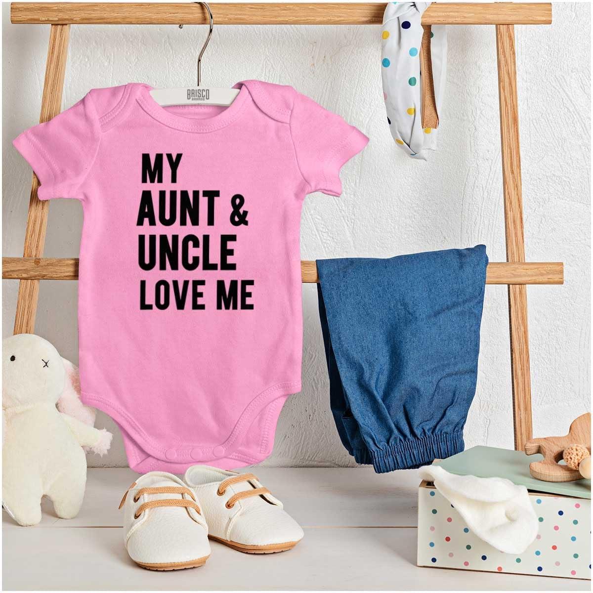 imageBrisco Brands Auntie Uncle Present Loved Niece Cute Baby Romper Boys or GirlsPink