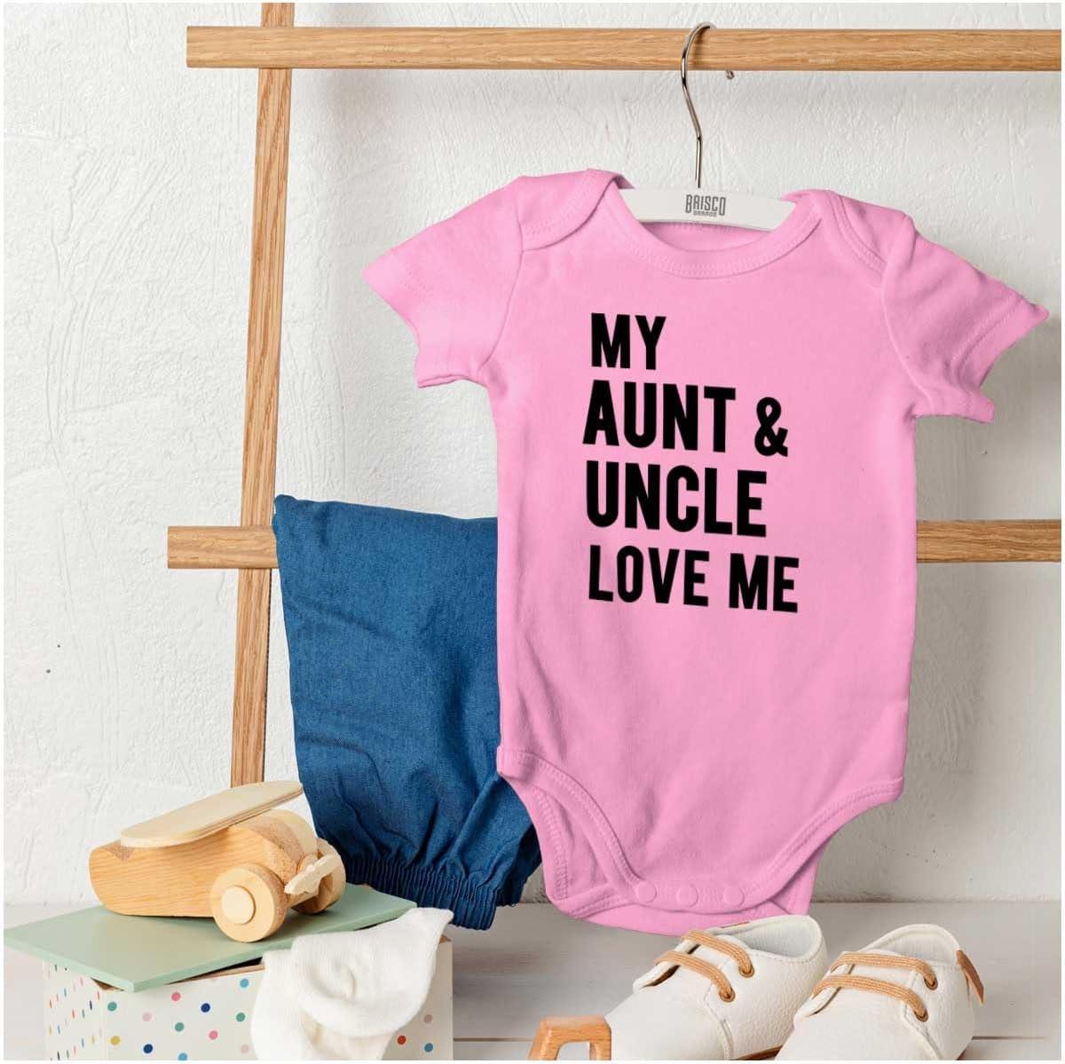 imageBrisco Brands Auntie Uncle Present Loved Niece Cute Baby Romper Boys or GirlsPink
