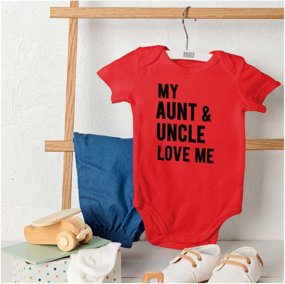 imageBrisco Brands Auntie Uncle Present Loved Niece Cute Baby Romper Boys or GirlsRed