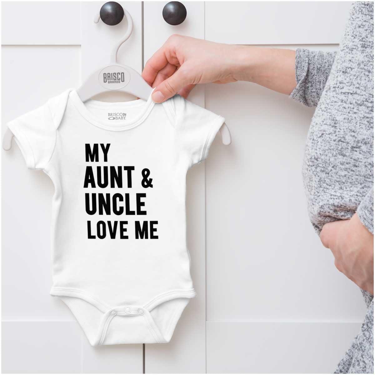 imageBrisco Brands Auntie Uncle Present Loved Niece Cute Baby Romper Boys or GirlsWhite