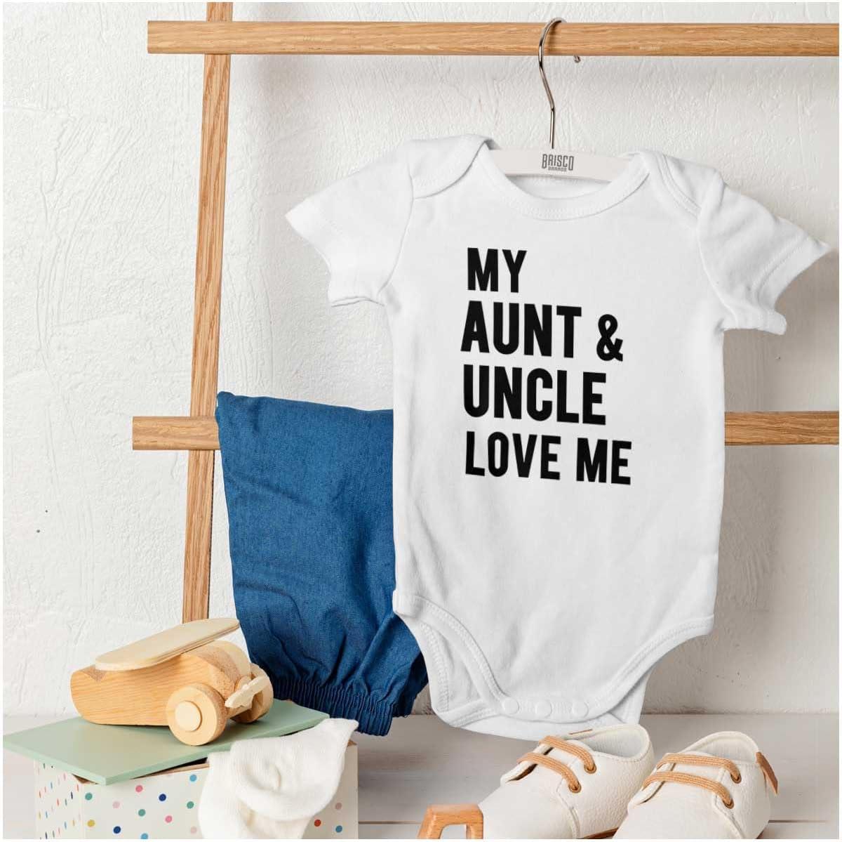 imageBrisco Brands Auntie Uncle Present Loved Niece Cute Baby Romper Boys or GirlsWhite