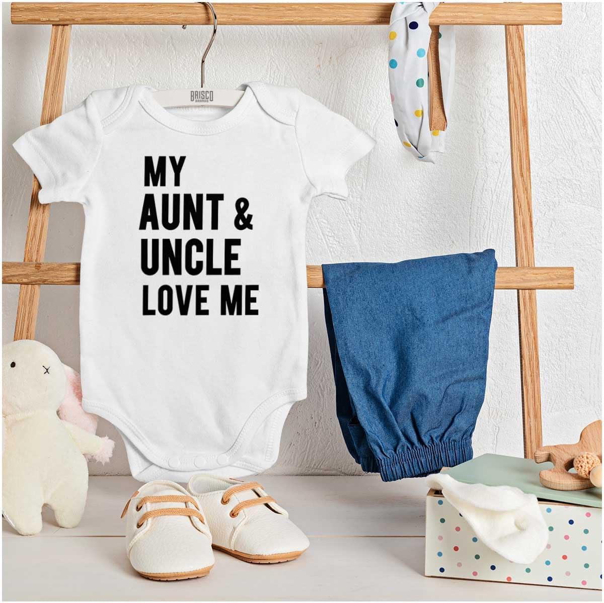 imageBrisco Brands Auntie Uncle Present Loved Niece Cute Baby Romper Boys or GirlsWhite