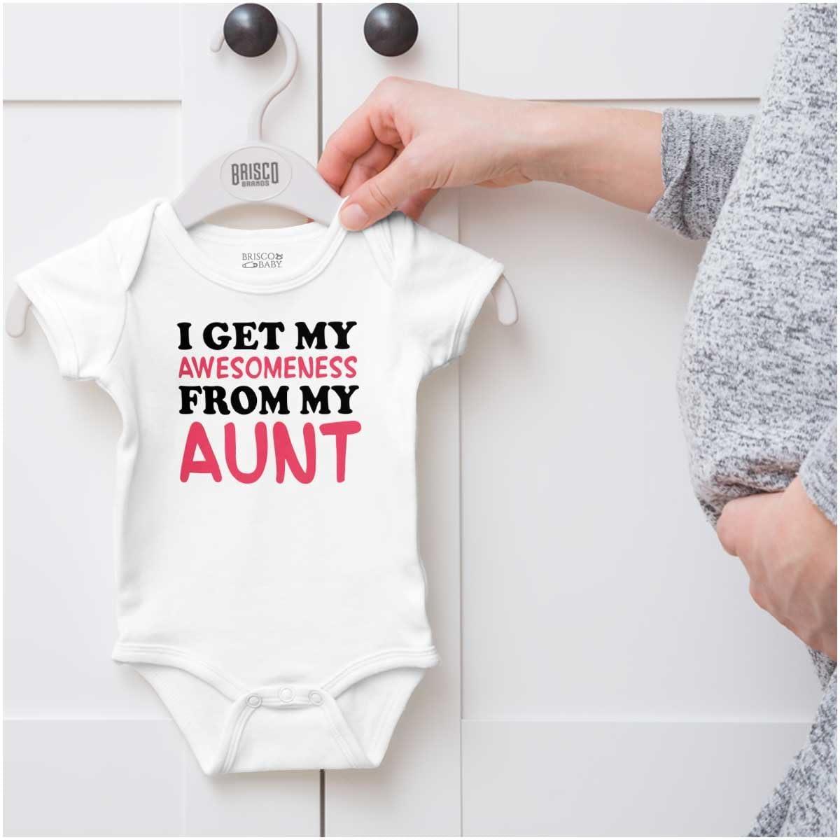 imageBrisco Brands Awesome Aunt Funny Cute Niece Nephew Baby Romper Boys or GirlsWhite