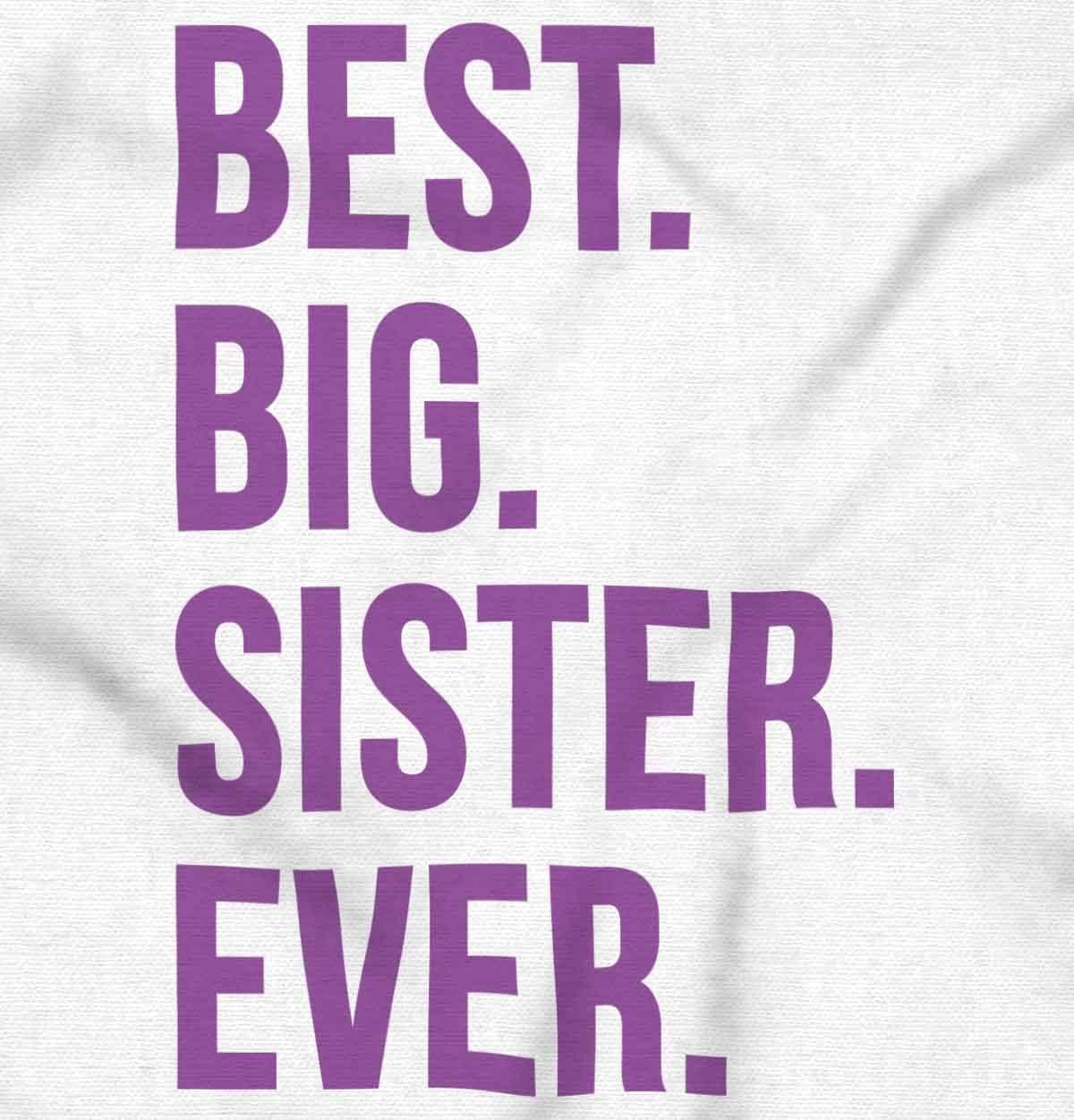 imageBrisco Brands Best Big Sister Ever Older Sibling Baby Bodysuit Jumper GirlsWhite