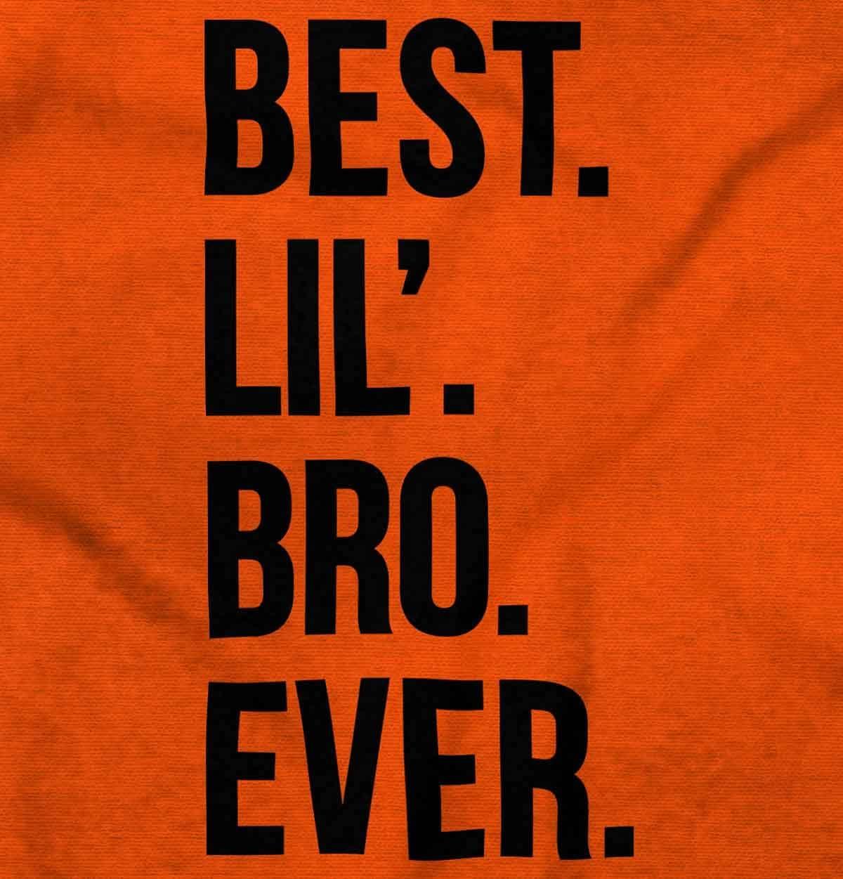 imageBrisco Brands Best Lil Bro Ever Cute Little Brother Baby Bodysuit Jumper BoysOrange