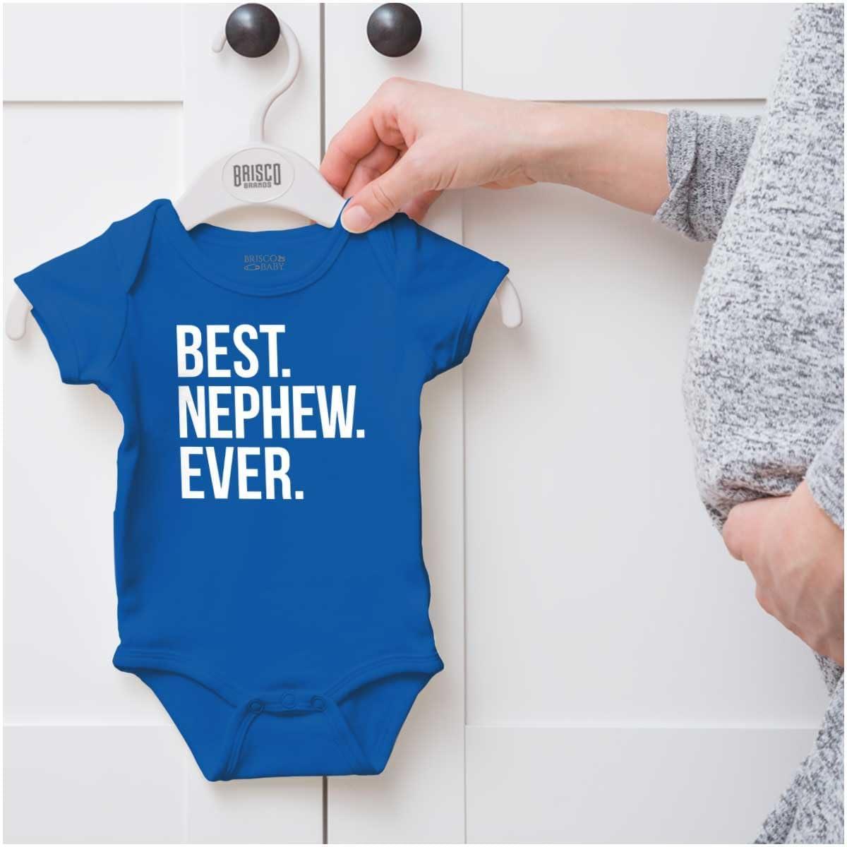 imageBrisco Brands Best Nephew Ever Family Aunt Uncle Baby Bodysuit Jumper BoysRoyal